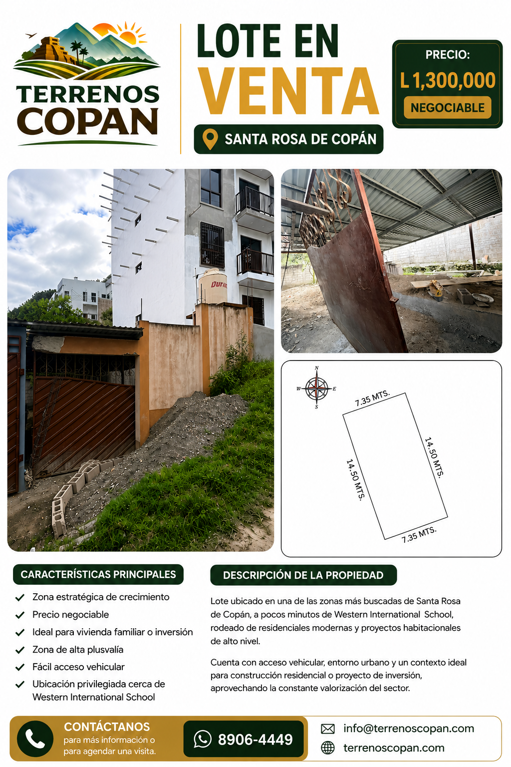 Lote en Venta Cerca de Western International School en Santa Rosa de Copán