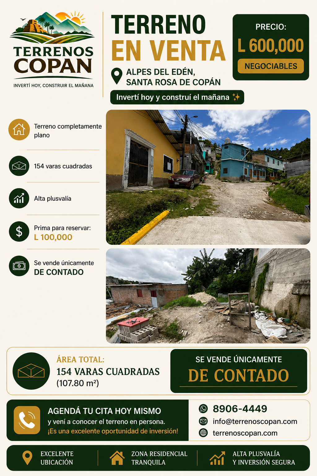 Terreno en Venta en Alpes del Edén, Santa Rosa de Copán – Zona Residencial