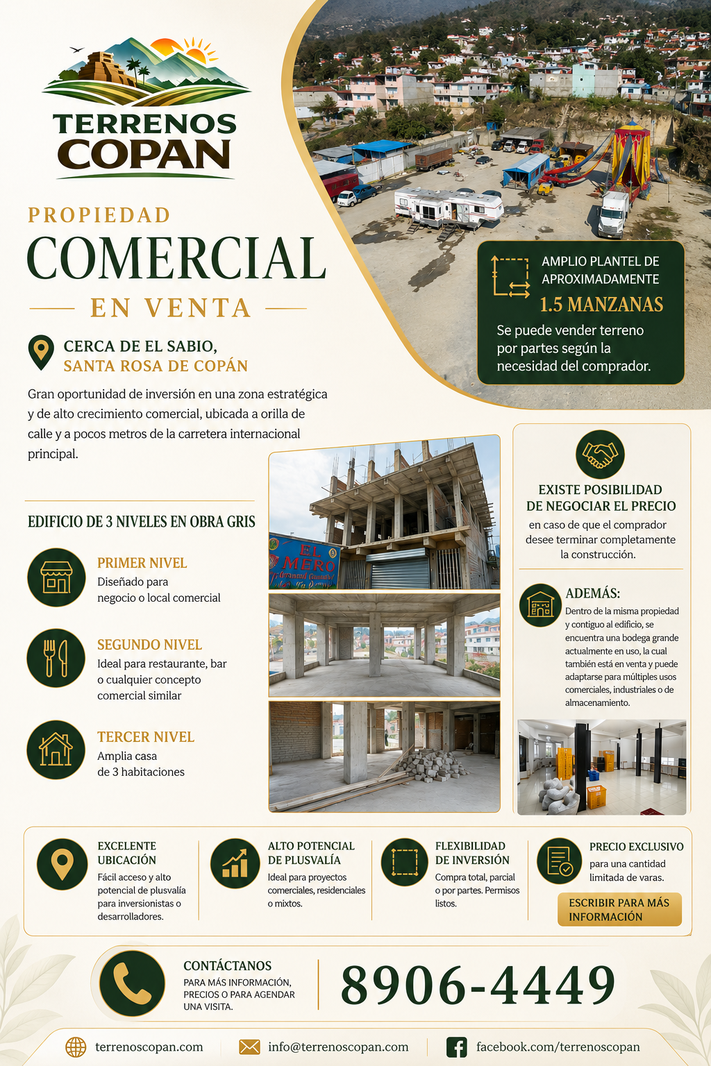 Propiedad comercial en venta cerca de El Sabio, Santa Rosa de Copán