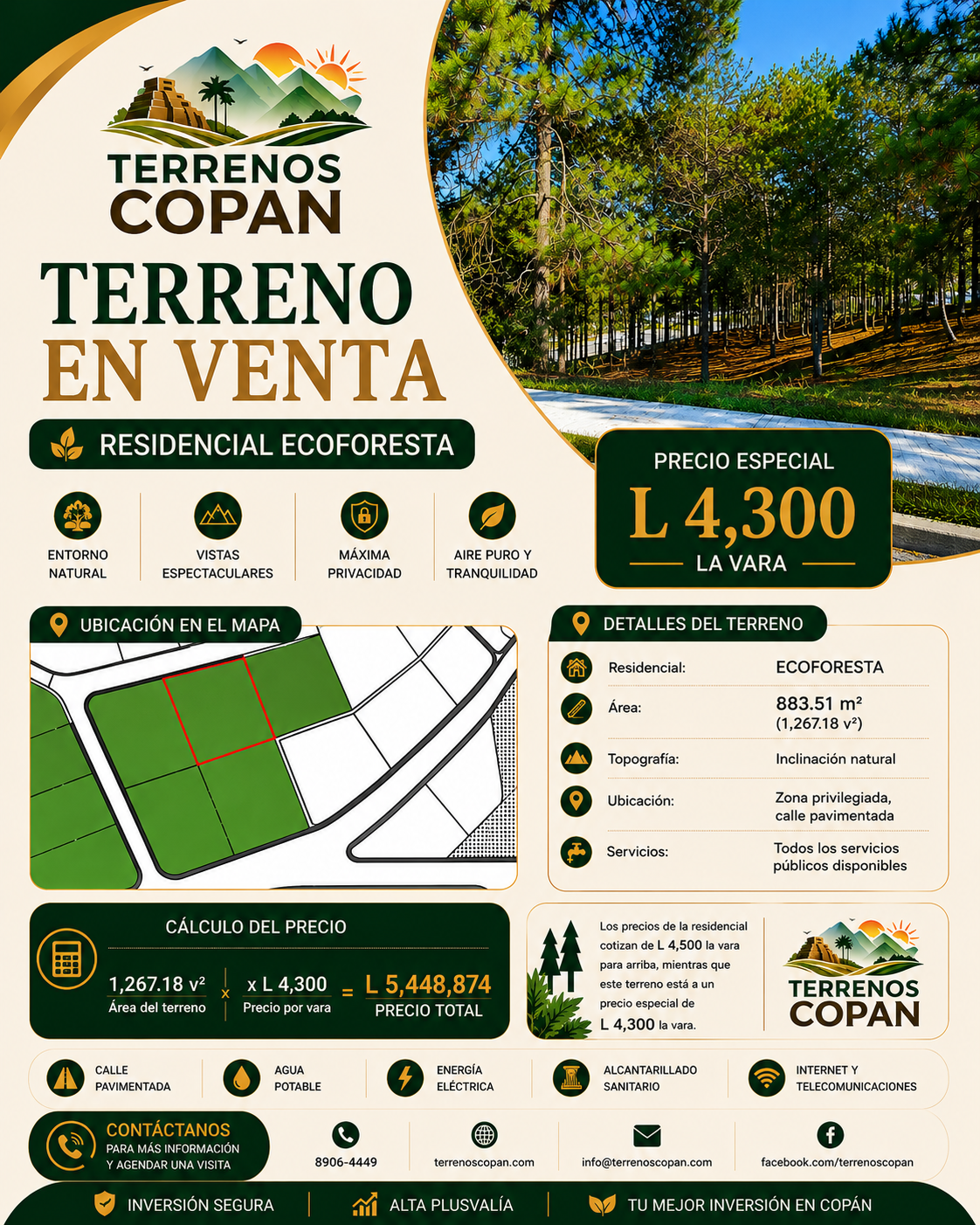 Terreno en venta en Residencial Ecoforesta, Santa Rosa de Copán
