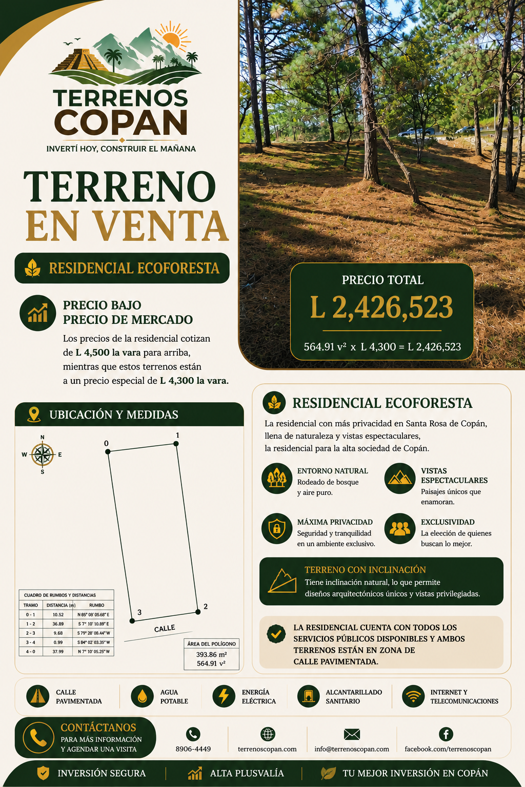 Terreno en venta en Residencial Ecoforesta, Santa Rosa de Copán