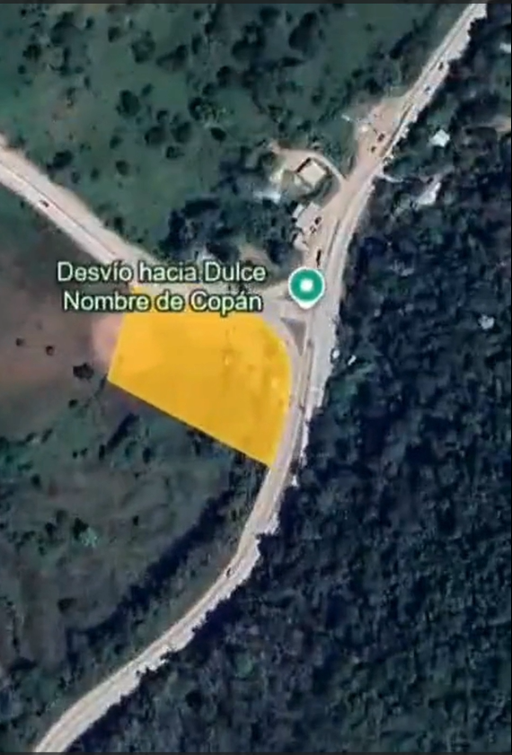 Ubicación terreno comercial en desvío a Dulce Nombre Copán sobre carretera CA-4
